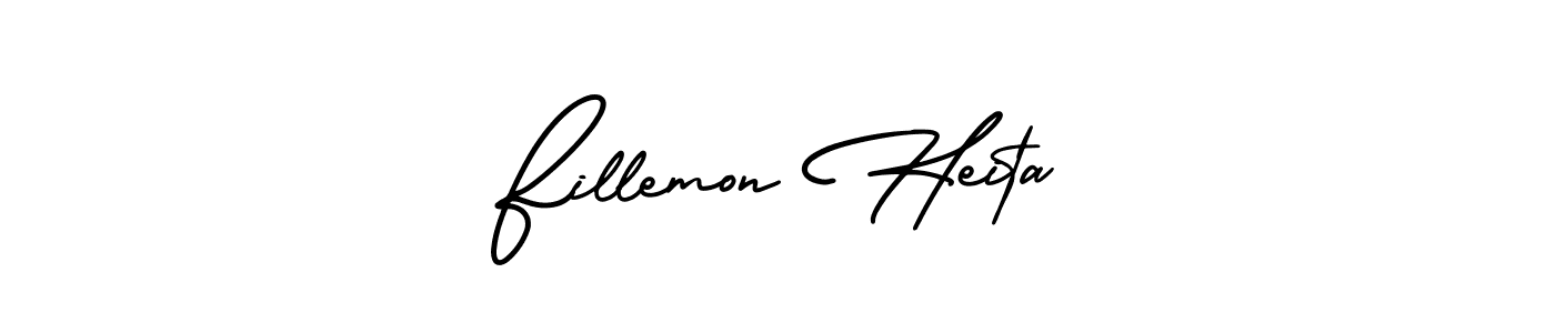 Design your own signature with our free online signature maker. With this signature software, you can create a handwritten (AmerikaSignatureDemo-Regular) signature for name Fillemon Heita. Fillemon Heita signature style 3 images and pictures png