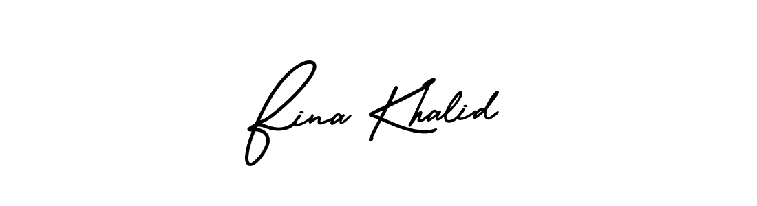 Design your own signature with our free online signature maker. With this signature software, you can create a handwritten (AmerikaSignatureDemo-Regular) signature for name Fina Khalid. Fina Khalid signature style 3 images and pictures png