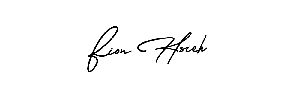 How to make Fion Hsieh name signature. Use AmerikaSignatureDemo-Regular style for creating short signs online. This is the latest handwritten sign. Fion Hsieh signature style 3 images and pictures png