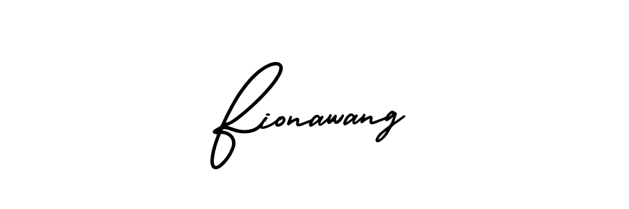 Fionawang stylish signature style. Best Handwritten Sign (AmerikaSignatureDemo-Regular) for my name. Handwritten Signature Collection Ideas for my name Fionawang. Fionawang signature style 3 images and pictures png