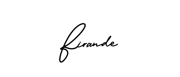 How to make Firande name signature. Use AmerikaSignatureDemo-Regular style for creating short signs online. This is the latest handwritten sign. Firande signature style 3 images and pictures png
