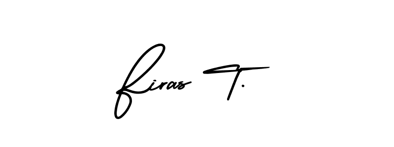 This is the best signature style for the Firas T. name. Also you like these signature font (AmerikaSignatureDemo-Regular). Mix name signature. Firas T. signature style 3 images and pictures png