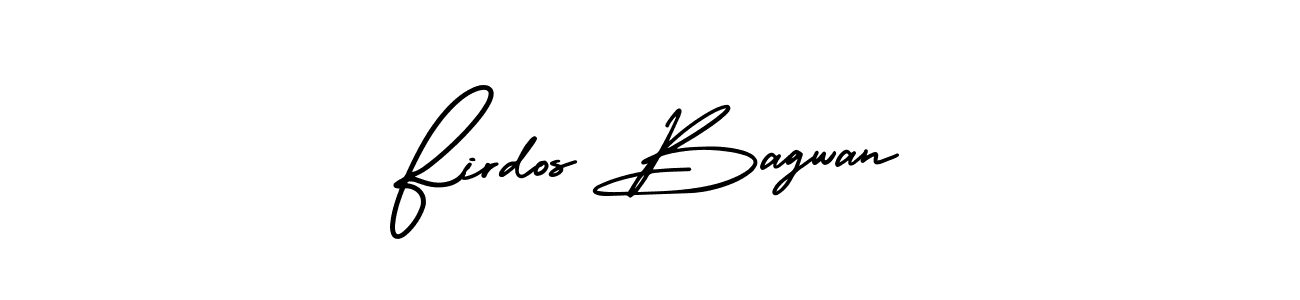 The best way (AmerikaSignatureDemo-Regular) to make a short signature is to pick only two or three words in your name. The name Firdos Bagwan include a total of six letters. For converting this name. Firdos Bagwan signature style 3 images and pictures png
