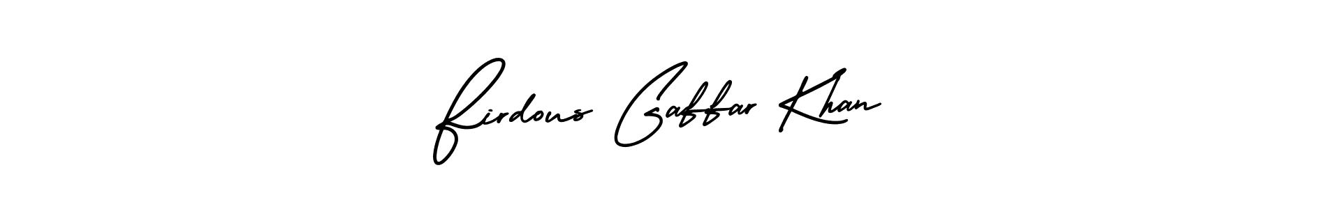 How to make Firdous Gaffar Khan name signature. Use AmerikaSignatureDemo-Regular style for creating short signs online. This is the latest handwritten sign. Firdous Gaffar Khan signature style 3 images and pictures png