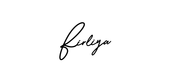 The best way (AmerikaSignatureDemo-Regular) to make a short signature is to pick only two or three words in your name. The name Firliya include a total of six letters. For converting this name. Firliya signature style 3 images and pictures png