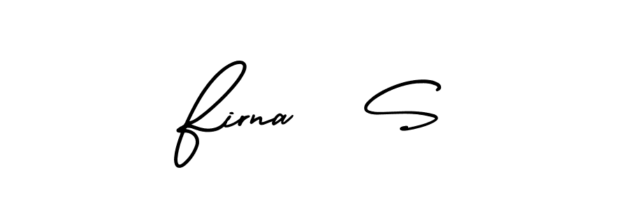 This is the best signature style for the Firna   S name. Also you like these signature font (AmerikaSignatureDemo-Regular). Mix name signature. Firna   S signature style 3 images and pictures png