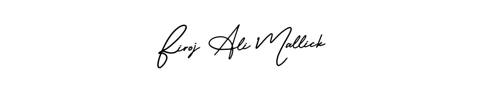 You should practise on your own different ways (AmerikaSignatureDemo-Regular) to write your name (Firoj Ali Mallick) in signature. don't let someone else do it for you. Firoj Ali Mallick signature style 3 images and pictures png