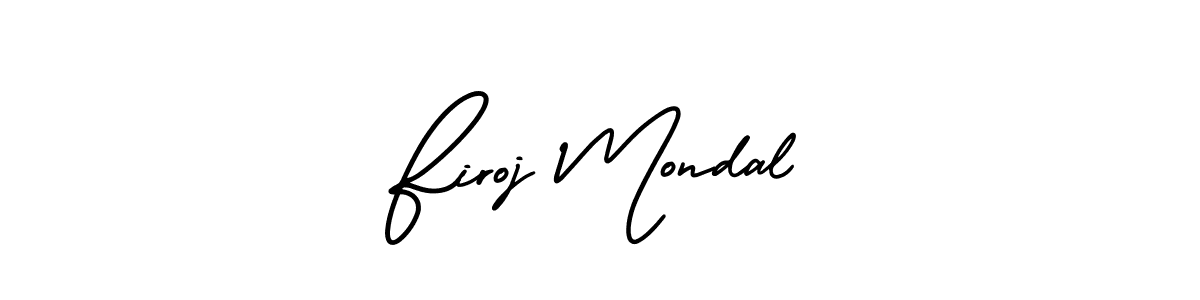 You should practise on your own different ways (AmerikaSignatureDemo-Regular) to write your name (Firoj Mondal) in signature. don't let someone else do it for you. Firoj Mondal signature style 3 images and pictures png