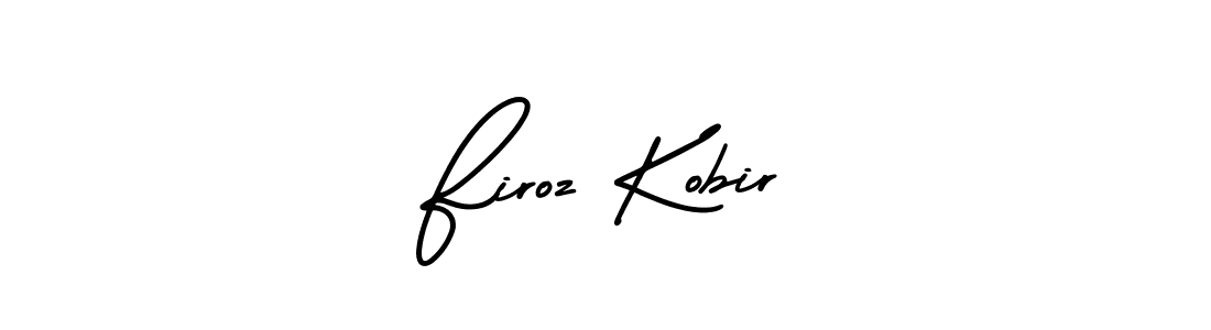 How to make Firoz Kobir name signature. Use AmerikaSignatureDemo-Regular style for creating short signs online. This is the latest handwritten sign. Firoz Kobir signature style 3 images and pictures png