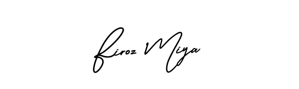 Firoz Miya stylish signature style. Best Handwritten Sign (AmerikaSignatureDemo-Regular) for my name. Handwritten Signature Collection Ideas for my name Firoz Miya. Firoz Miya signature style 3 images and pictures png