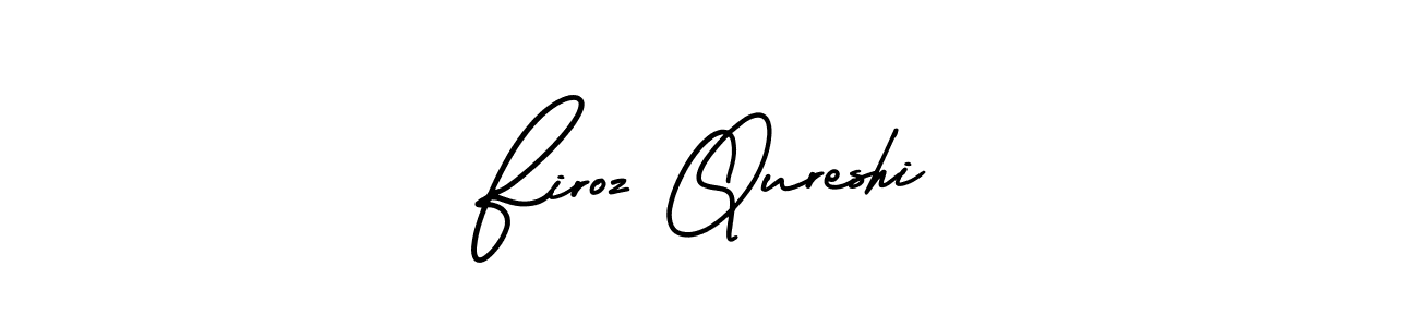 This is the best signature style for the Firoz Qureshi name. Also you like these signature font (AmerikaSignatureDemo-Regular). Mix name signature. Firoz Qureshi signature style 3 images and pictures png