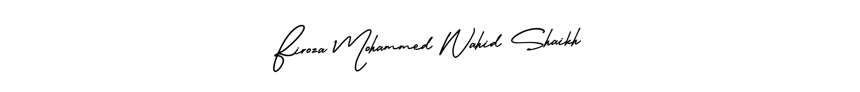 Make a short Firoza Mohammed Wahid Shaikh signature style. Manage your documents anywhere anytime using AmerikaSignatureDemo-Regular. Create and add eSignatures, submit forms, share and send files easily. Firoza Mohammed Wahid Shaikh signature style 3 images and pictures png