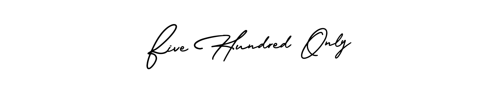 Make a beautiful signature design for name Five Hundred Only. With this signature (AmerikaSignatureDemo-Regular) style, you can create a handwritten signature for free. Five Hundred Only signature style 3 images and pictures png