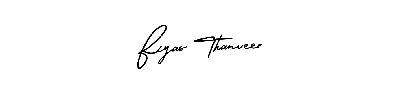 It looks lik you need a new signature style for name Fiyas Thanveer. Design unique handwritten (AmerikaSignatureDemo-Regular) signature with our free signature maker in just a few clicks. Fiyas Thanveer signature style 3 images and pictures png