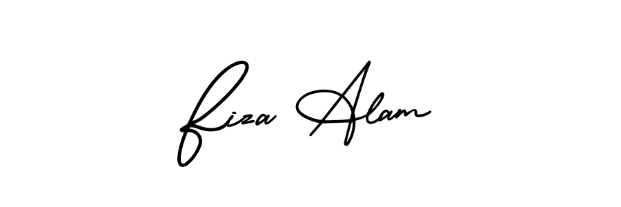 How to Draw Fiza Alam signature style? AmerikaSignatureDemo-Regular is a latest design signature styles for name Fiza Alam. Fiza Alam signature style 3 images and pictures png