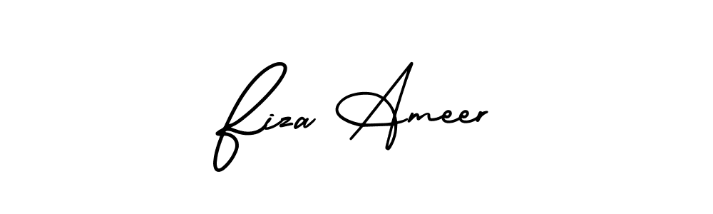 How to make Fiza Ameer name signature. Use AmerikaSignatureDemo-Regular style for creating short signs online. This is the latest handwritten sign. Fiza Ameer signature style 3 images and pictures png