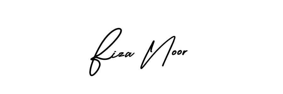 How to Draw Fiza Noor signature style? AmerikaSignatureDemo-Regular is a latest design signature styles for name Fiza Noor. Fiza Noor signature style 3 images and pictures png