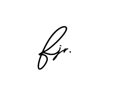 You should practise on your own different ways (AmerikaSignatureDemo-Regular) to write your name (Fjr.) in signature. don't let someone else do it for you. Fjr. signature style 3 images and pictures png