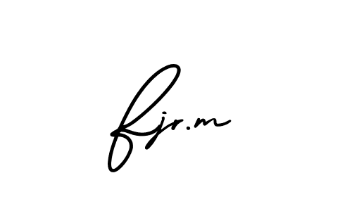 if you are searching for the best signature style for your name Fjr.m. so please give up your signature search. here we have designed multiple signature styles  using AmerikaSignatureDemo-Regular. Fjr.m signature style 3 images and pictures png