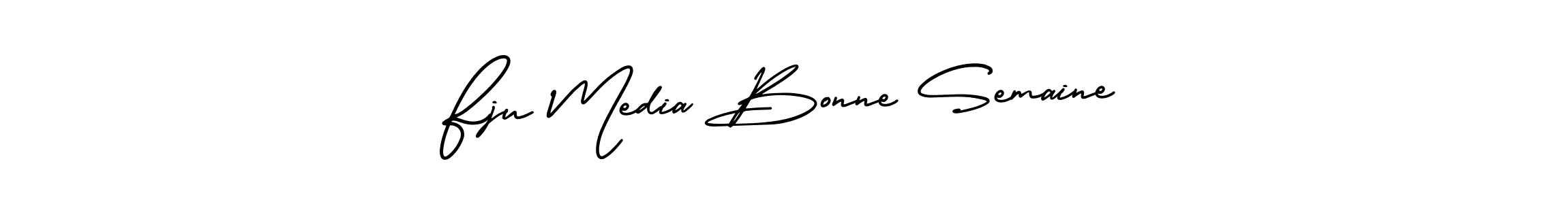 The best way (AmerikaSignatureDemo-Regular) to make a short signature is to pick only two or three words in your name. The name Fju Media Bonne Semaine include a total of six letters. For converting this name. Fju Media Bonne Semaine signature style 3 images and pictures png