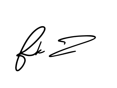 Use a signature maker to create a handwritten signature online. With this signature software, you can design (AmerikaSignatureDemo-Regular) your own signature for name Fk Z. Fk Z signature style 3 images and pictures png