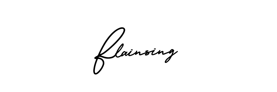 You should practise on your own different ways (AmerikaSignatureDemo-Regular) to write your name (Flainsing) in signature. don't let someone else do it for you. Flainsing signature style 3 images and pictures png