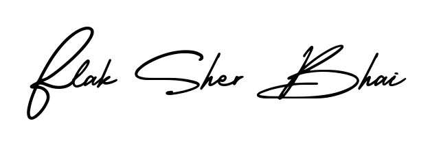 You can use this online signature creator to create a handwritten signature for the name Flak Sher Bhai. This is the best online autograph maker. Flak Sher Bhai signature style 3 images and pictures png