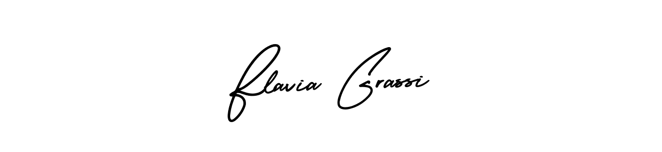 AmerikaSignatureDemo-Regular is a professional signature style that is perfect for those who want to add a touch of class to their signature. It is also a great choice for those who want to make their signature more unique. Get Flavia Grassi name to fancy signature for free. Flavia Grassi signature style 3 images and pictures png