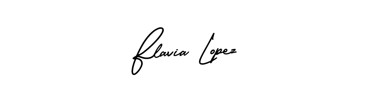 You should practise on your own different ways (AmerikaSignatureDemo-Regular) to write your name (Flavia Lopez) in signature. don't let someone else do it for you. Flavia Lopez signature style 3 images and pictures png