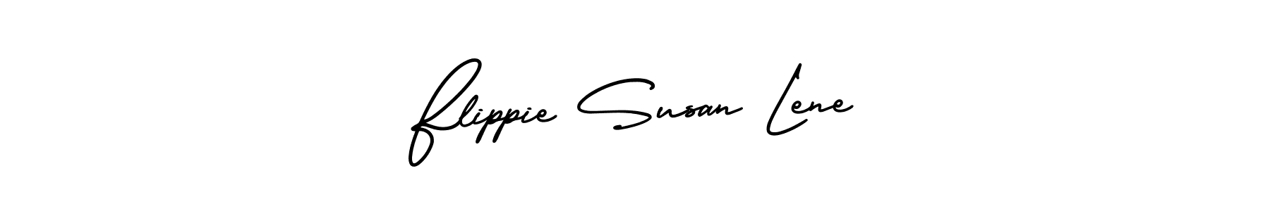 How to make Flippie Susan Lene name signature. Use AmerikaSignatureDemo-Regular style for creating short signs online. This is the latest handwritten sign. Flippie Susan Lene signature style 3 images and pictures png