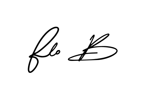 How to make Flo B name signature. Use AmerikaSignatureDemo-Regular style for creating short signs online. This is the latest handwritten sign. Flo B signature style 3 images and pictures png