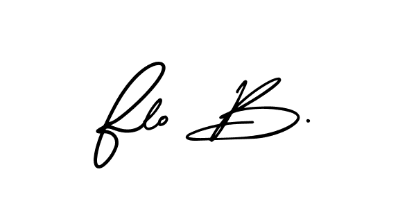 You should practise on your own different ways (AmerikaSignatureDemo-Regular) to write your name (Flo B.) in signature. don't let someone else do it for you. Flo B. signature style 3 images and pictures png