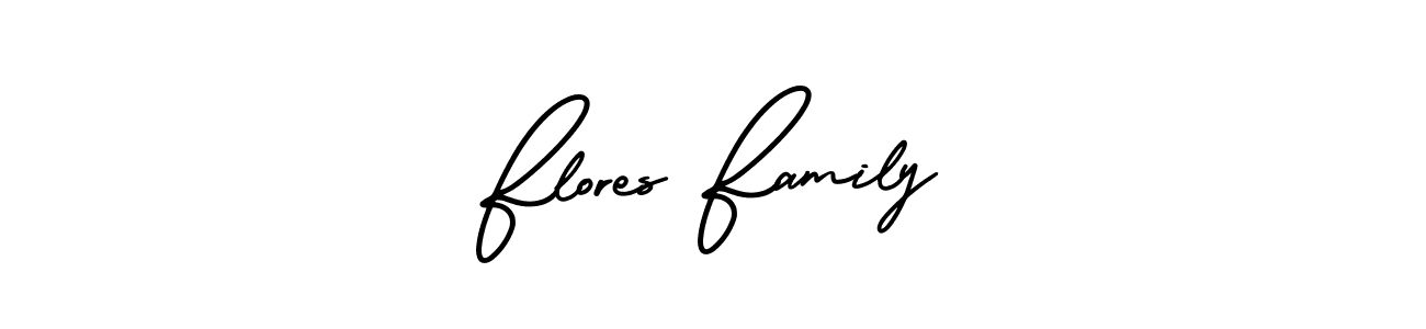 Create a beautiful signature design for name Flores Family. With this signature (AmerikaSignatureDemo-Regular) fonts, you can make a handwritten signature for free. Flores Family signature style 3 images and pictures png