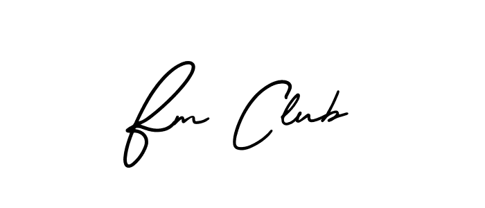 Fm Club stylish signature style. Best Handwritten Sign (AmerikaSignatureDemo-Regular) for my name. Handwritten Signature Collection Ideas for my name Fm Club. Fm Club signature style 3 images and pictures png