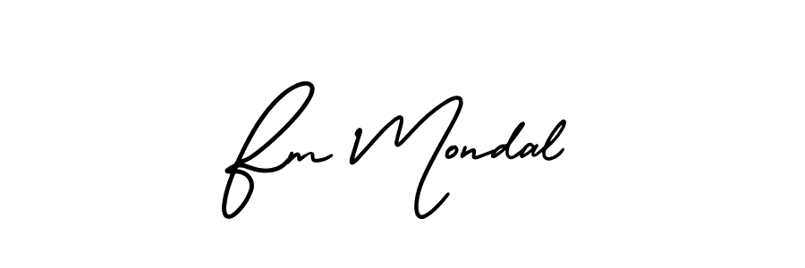 Make a beautiful signature design for name Fm Mondal. With this signature (AmerikaSignatureDemo-Regular) style, you can create a handwritten signature for free. Fm Mondal signature style 3 images and pictures png