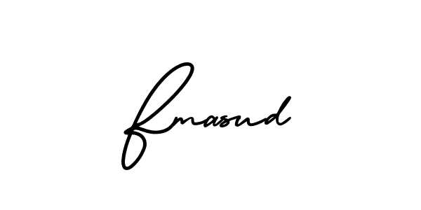 The best way (AmerikaSignatureDemo-Regular) to make a short signature is to pick only two or three words in your name. The name Fmasud include a total of six letters. For converting this name. Fmasud signature style 3 images and pictures png