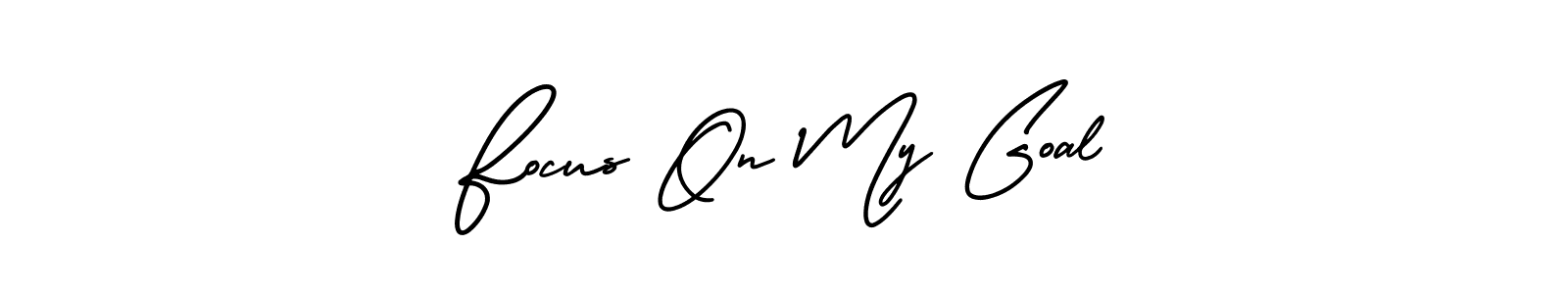 How to Draw Focus On My Goal signature style? AmerikaSignatureDemo-Regular is a latest design signature styles for name Focus On My Goal. Focus On My Goal signature style 3 images and pictures png