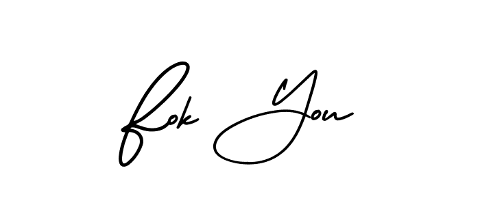 How to make Fok You name signature. Use AmerikaSignatureDemo-Regular style for creating short signs online. This is the latest handwritten sign. Fok You signature style 3 images and pictures png