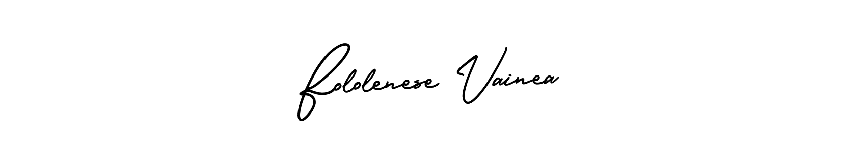 Similarly AmerikaSignatureDemo-Regular is the best handwritten signature design. Signature creator online .You can use it as an online autograph creator for name Fololenese Vainea. Fololenese Vainea signature style 3 images and pictures png