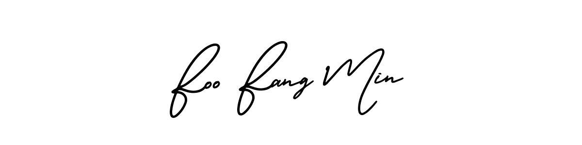 Create a beautiful signature design for name Foo Fang Min. With this signature (AmerikaSignatureDemo-Regular) fonts, you can make a handwritten signature for free. Foo Fang Min signature style 3 images and pictures png