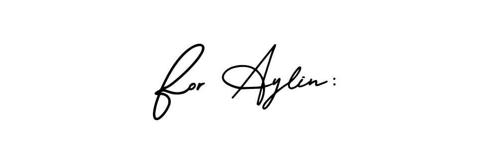 How to make For Aylin: name signature. Use AmerikaSignatureDemo-Regular style for creating short signs online. This is the latest handwritten sign. For Aylin: signature style 3 images and pictures png