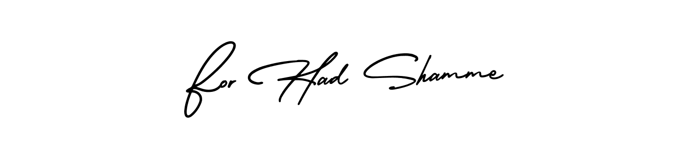 How to make For Had Shamme name signature. Use AmerikaSignatureDemo-Regular style for creating short signs online. This is the latest handwritten sign. For Had Shamme signature style 3 images and pictures png