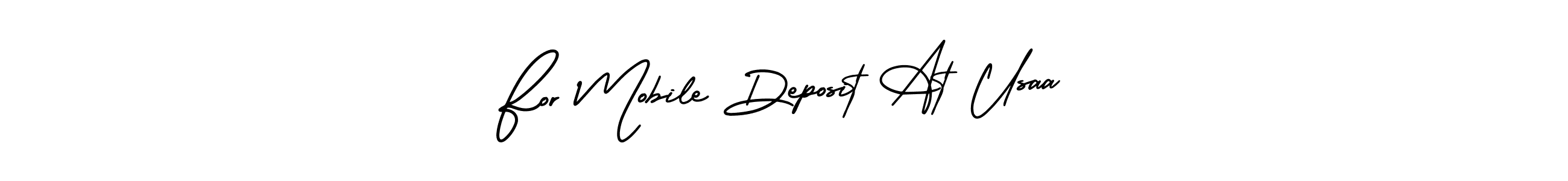 Make a beautiful signature design for name For Mobile Deposit At Usaa. With this signature (AmerikaSignatureDemo-Regular) style, you can create a handwritten signature for free. For Mobile Deposit At Usaa signature style 3 images and pictures png