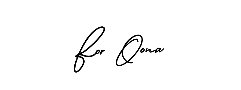Make a beautiful signature design for name For Oona. With this signature (AmerikaSignatureDemo-Regular) style, you can create a handwritten signature for free. For Oona signature style 3 images and pictures png