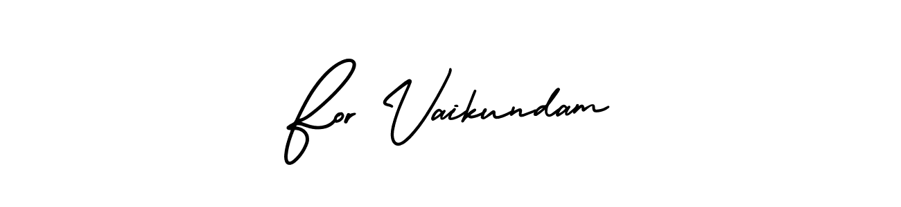 How to make For Vaikundam name signature. Use AmerikaSignatureDemo-Regular style for creating short signs online. This is the latest handwritten sign. For Vaikundam signature style 3 images and pictures png