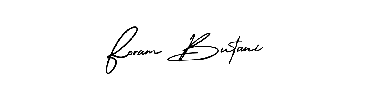 This is the best signature style for the Foram Butani name. Also you like these signature font (AmerikaSignatureDemo-Regular). Mix name signature. Foram Butani signature style 3 images and pictures png