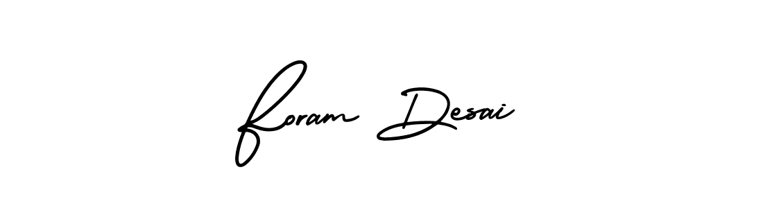 This is the best signature style for the Foram Desai name. Also you like these signature font (AmerikaSignatureDemo-Regular). Mix name signature. Foram Desai signature style 3 images and pictures png