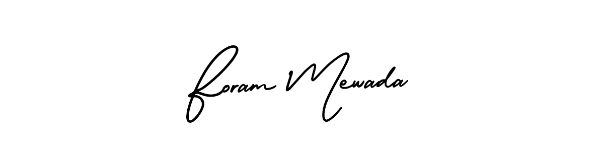 How to make Foram Mewada name signature. Use AmerikaSignatureDemo-Regular style for creating short signs online. This is the latest handwritten sign. Foram Mewada signature style 3 images and pictures png