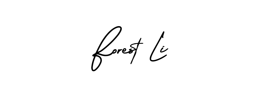 You should practise on your own different ways (AmerikaSignatureDemo-Regular) to write your name (Forest Li) in signature. don't let someone else do it for you. Forest Li signature style 3 images and pictures png