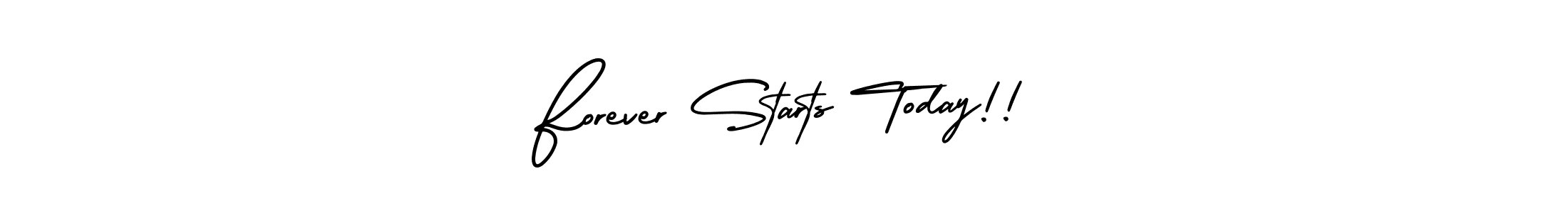 How to make Forever Starts Today!! signature? AmerikaSignatureDemo-Regular is a professional autograph style. Create handwritten signature for Forever Starts Today!! name. Forever Starts Today!! signature style 3 images and pictures png